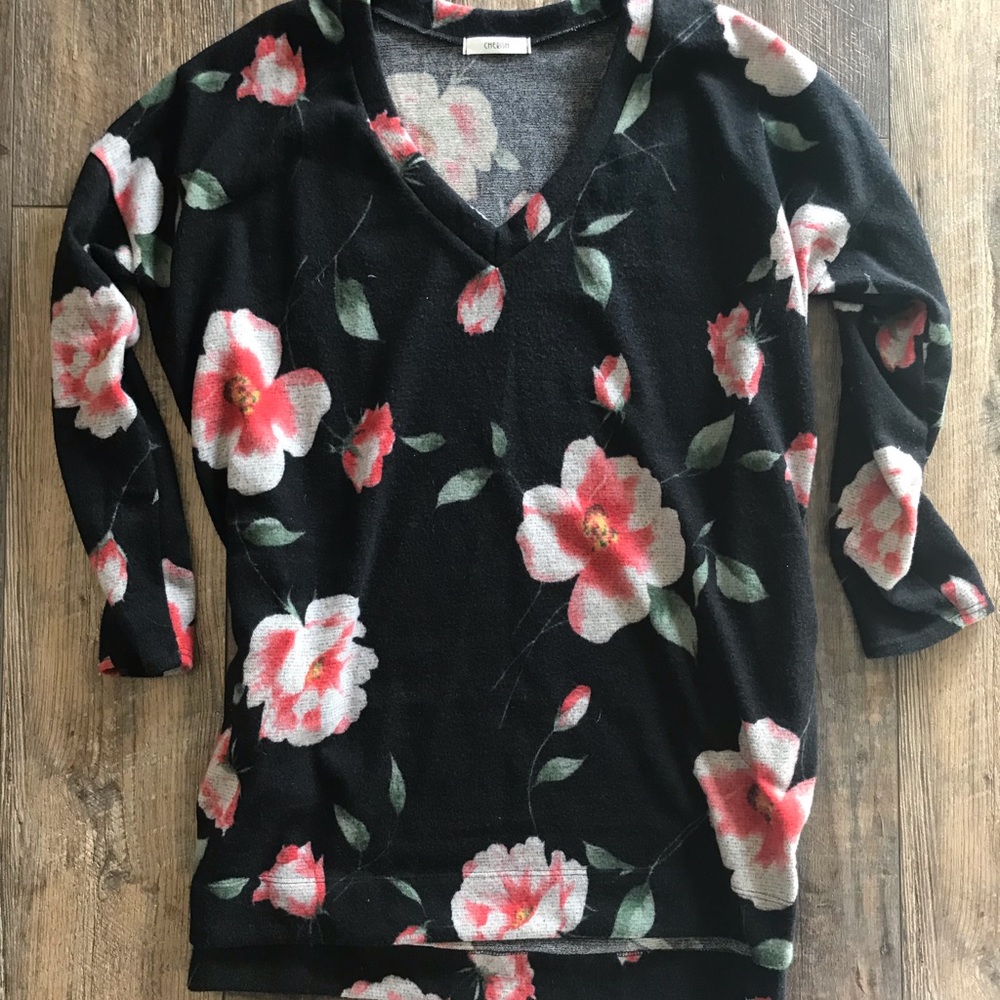 Floral Tunic Sweater